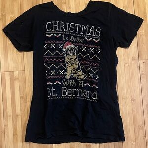 Black Christmas St. Bernard T-Shirt
